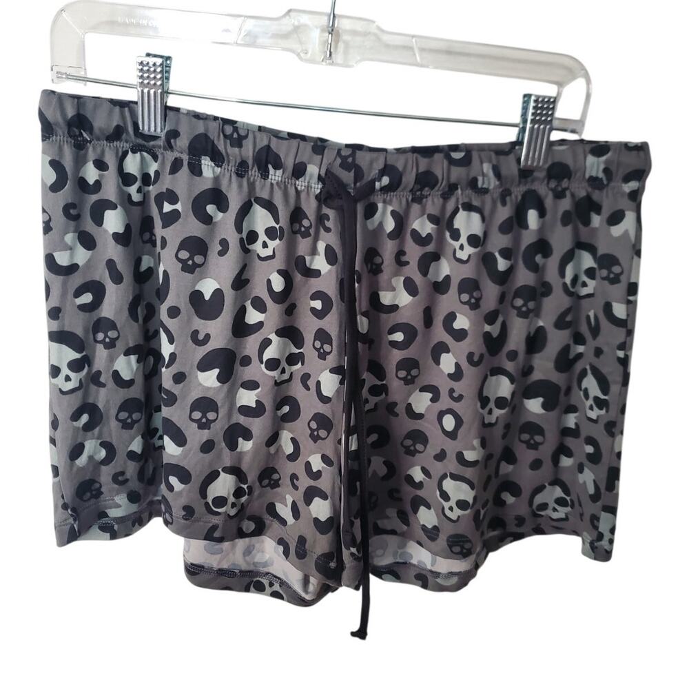 Pillow Talk 2 Pack Pajama Lounge Shorts, Gray Skull Animal Print, NWOT, Large
